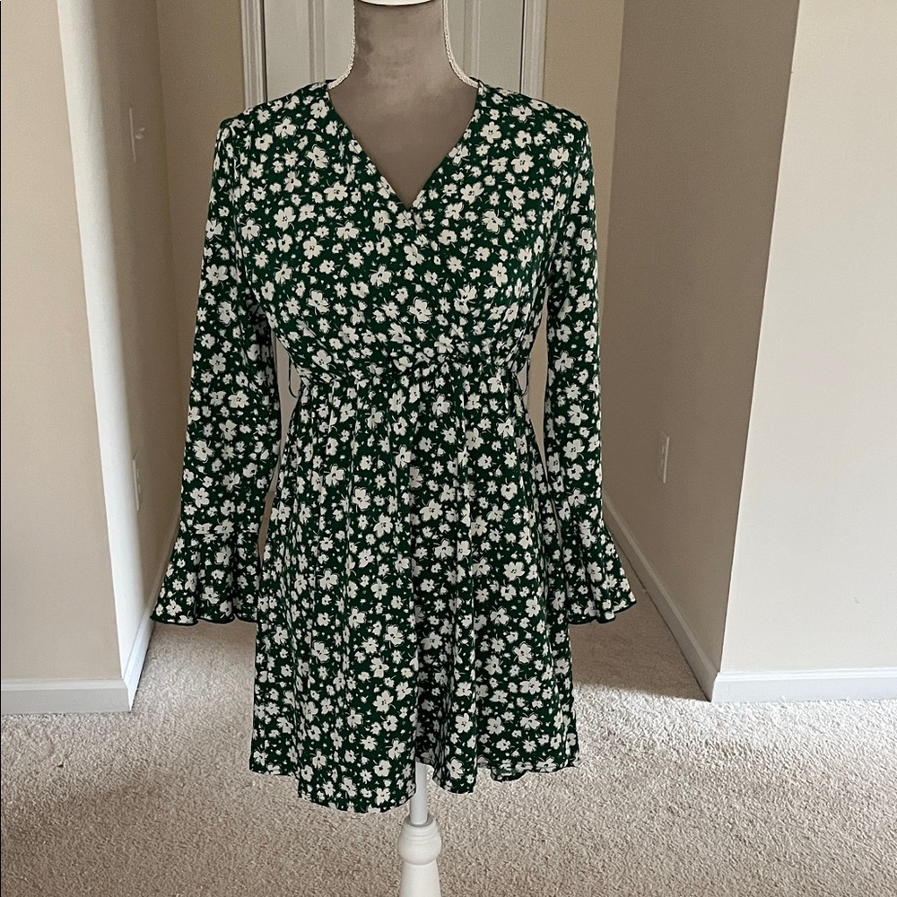 Green Floral Girls Dress